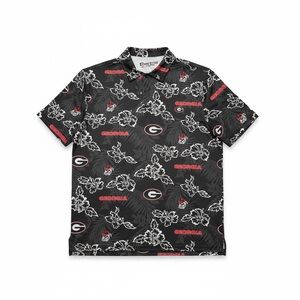 reyn spooner Georgia Bulldogs Black & White Floral Polo